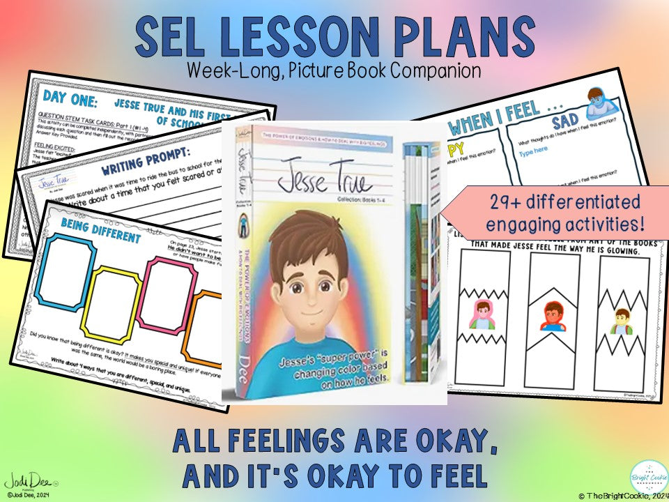 Jesse True Books 1-4- Award-Winning Series Teaching How to Deal with Hard Things and Big Feelings, A Boy Who Changes Color Based on How He Feels