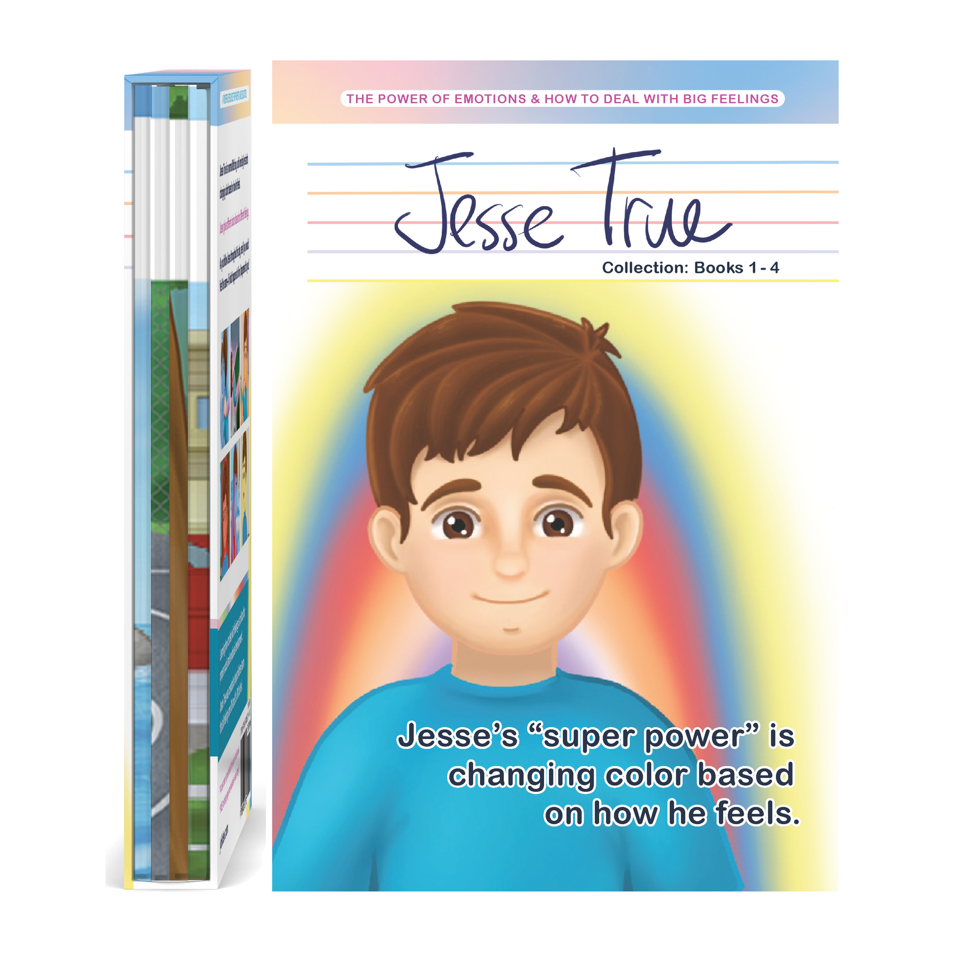 Jesse True Books 1-4- Award-Winning Series Teaching How to Deal with Hard Things and Big Feelings, A Boy Who Changes Color Based on How He Feels