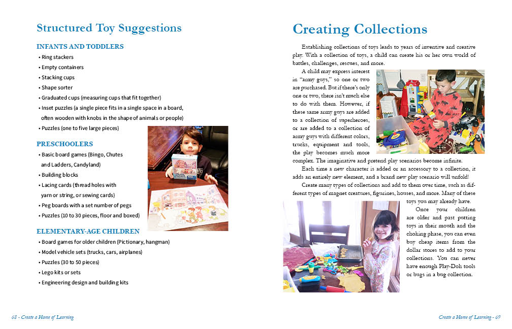 Create a  Home of Learning: Screen Free Toys and Techniques for Your Developing Child, 0-8 Years